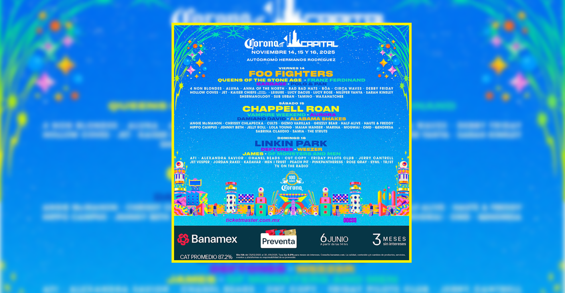 Linkin Park y Foo Fighters encabezan el Corona Capital 2025: un cartel que divide opiniones